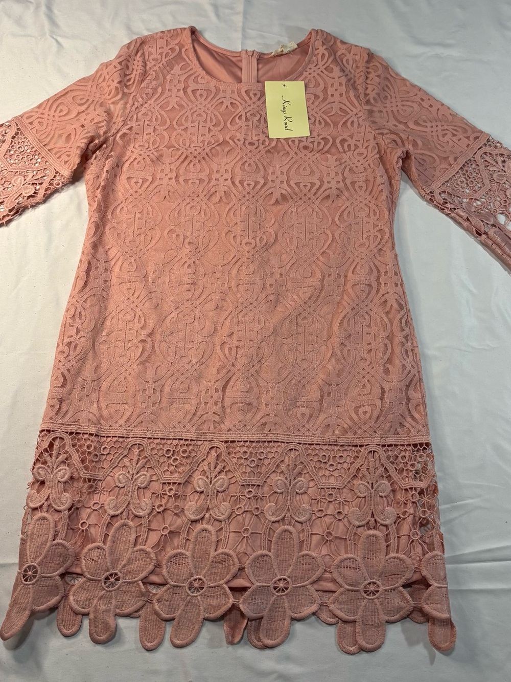 NWT Kings Road Blush Pink Lace Shift Dress Size M